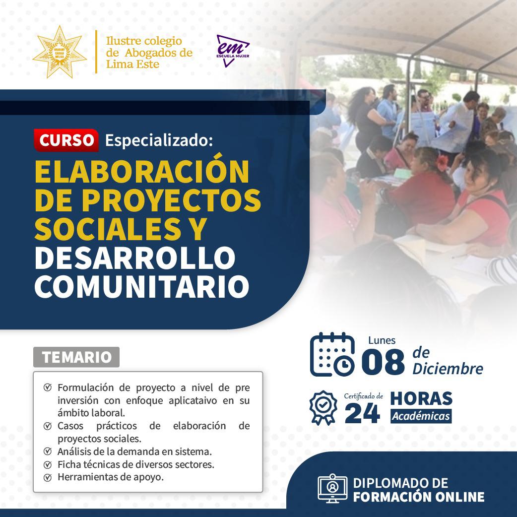 Escuela mujer - CURSO ESPECIALIZADO: ELABORACIÓN DE PROYECTOS SOCIALES ...