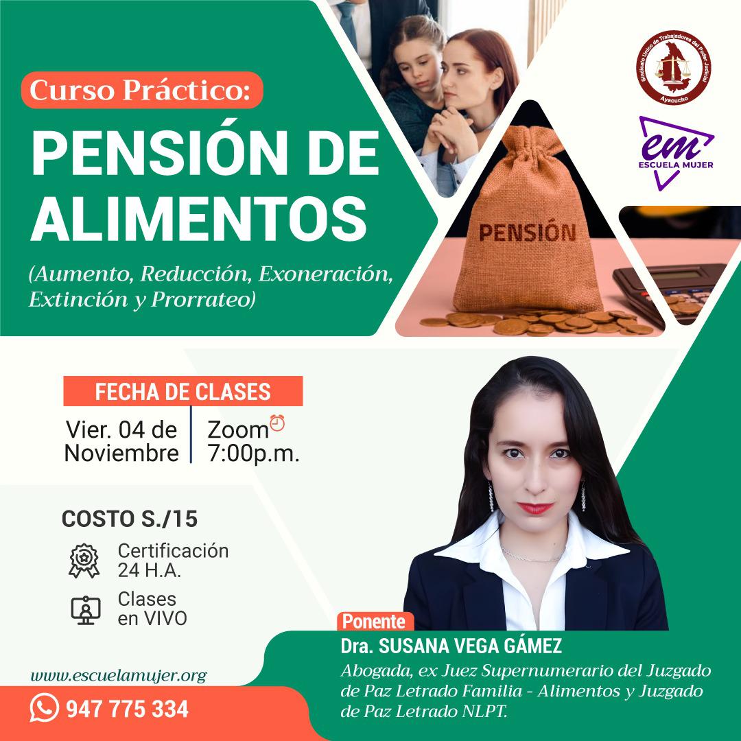 Curso Práctivo: PENSIÓN DE ALIMENTOS (Aumento, Reducción, Exoneración, Extinción y Prorrateo)